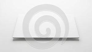 Minimalist white rectangular object on a plain white background