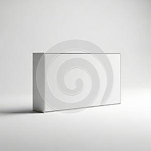 Minimalist white rectangular object on plain background