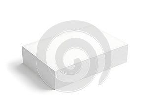 Minimalist white rectangular object on plain background