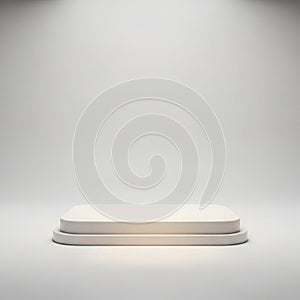 Minimalist white rectangular object on a plain background with soft lighting