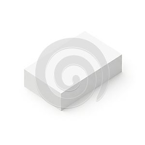 A minimalist white rectangular object with a smooth surface and soft edges