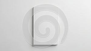 Minimalist white rectangular object standing against a plain background