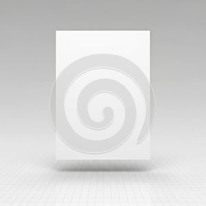 A minimalist white rectangular object standing upright against a gradient background