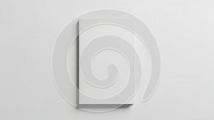 Minimalist white rectangular object standing upright against a plain background