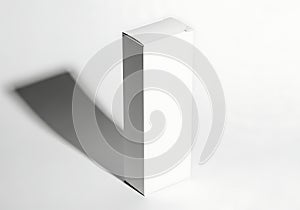Minimalist white rectangular object with strong shadow