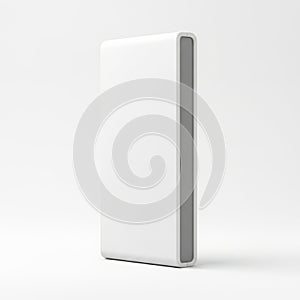 Minimalist white rectangular object with a subtle gradient shadow