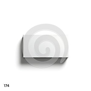 Minimalist white rectangular object with subtle shadow effect on plain background