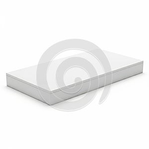 Minimalist white rectangular object with subtle shadow effect on plain background