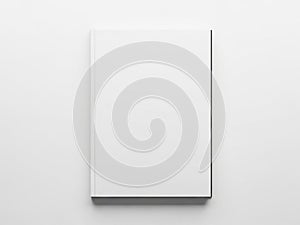 Minimalist white rectangular object with a subtle shadow on a plain background isolated on white background