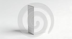 Minimalist white rectangular structure against plain background