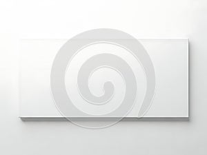 Minimalist white rectangular surface against a clean white background