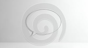 White speech bubble on a gray background with subtle shadow