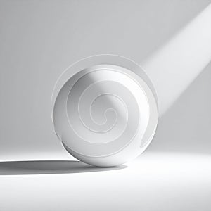 Minimalist White Sphere with Dramatic Light