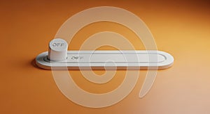 White Toggle Switch in the OF Position on an Orange Background button