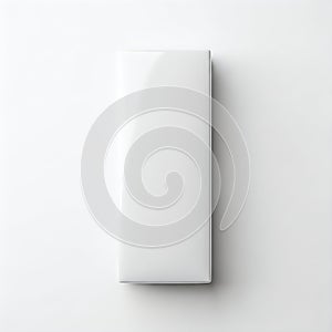 Minimalist white vertical rectangular object on a plain white background