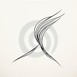 Minimalist Wind Vector Illustration With Elegant Feather In Wave