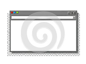 Minimalist window interface design template for web and app development