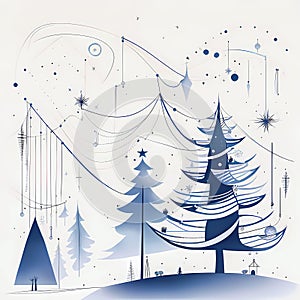 Minimalist winter holiday greeting card