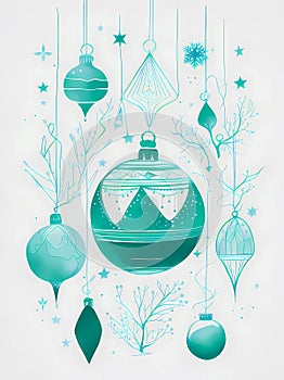 Minimalist winter holiday greeting card