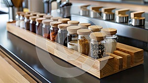 Minimalist Wooden Spice Rack for Modern Kitchens