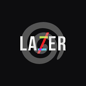 Minimalist wordmark lazer logo vector template photo