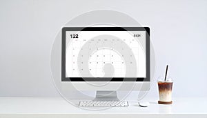 Minimalist Workspace with Desktop Calendar Mockup