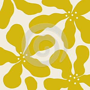 Minimalist Yellow Flower Power Hippie Art