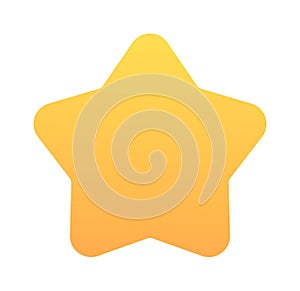 Minimalist yellow star shape with gradient effect on white background