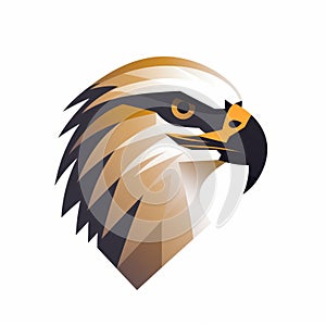 Minimalistic 2d Eagle Logo Design In Dark Azure And Light Amber