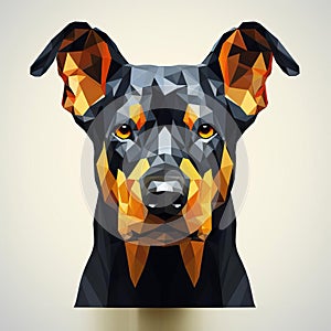 Minimalistic 3d Doberman Terrier Illustration In Graphic Design Style