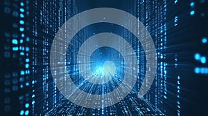 Minimalistic Abstract Binary Code Background for Business Presentation Slides Generative AI