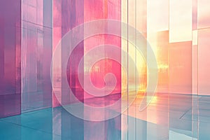 Minimalistic abstract composition of light reflections in pastel tones for modern design photo