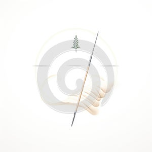 minimalistic abstract graphic logo of needle and thread