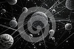 Minimalistic abstract network design featuring interconnected nodes and lines
