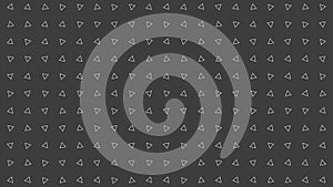 Minimalistic abstract pattern with rotating neon triangles, seamless loop. Motion. Rows of tiny triangular silhouettes