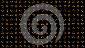 Minimalistic abstract pattern with rotating neon triangles, seamless loop. Motion. Rows of tiny triangular silhouettes