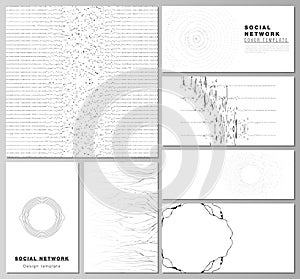 The minimalistic abstract vector illustration layouts of modern social network mockups in popular formats. Trendy modern