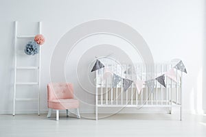 Minimalistic baby`s room interior