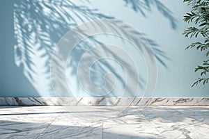 Minimalistic Light Background with Blurred Foliage Shadow