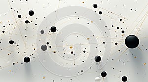 minimalistic background with line and dot patterns, creating a simple impression with copy space ai generated.