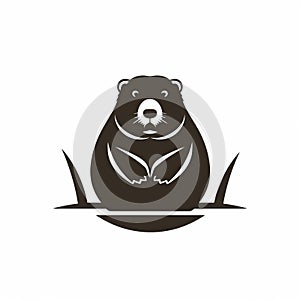 Minimalistic Beaver Logo On White Background