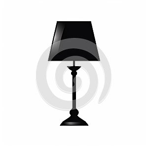 Minimalistic Black Lamp Vector Illustration On White Background photo