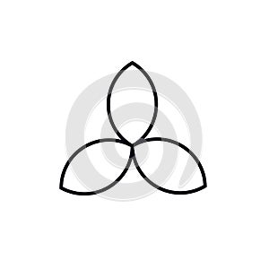 Minimalistic black line triquetra symbol featuring three interlocking ovals in simple design photo