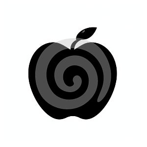 Minimalistic Black Silhouette Of An Apple