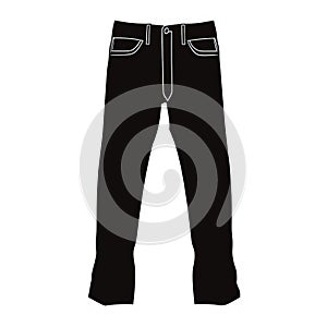 Minimalistic Black Silhouette Of Men\'s Straight Pants photo