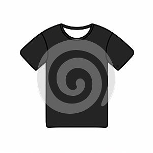 Minimalistic Black T-shirt Icon On White Background