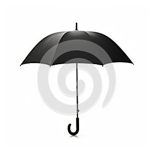 Minimalistic Black Umbrella Silhouette Isolated On White Background Stock Image