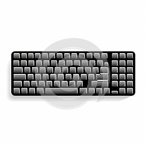 Minimalistic Black And White Computer Keyboard Vector In Duckcore Style photo