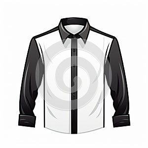 Minimalistic Black And White Dress Shirt Vector Illustration