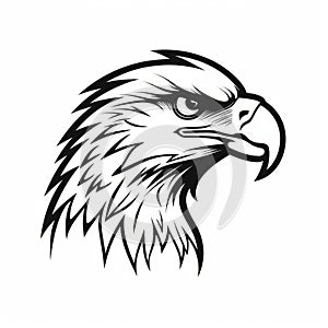 Minimalistic Black And White Eagle Head Design